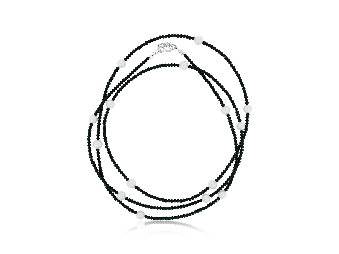 Spinel and Pearl Long Necklace