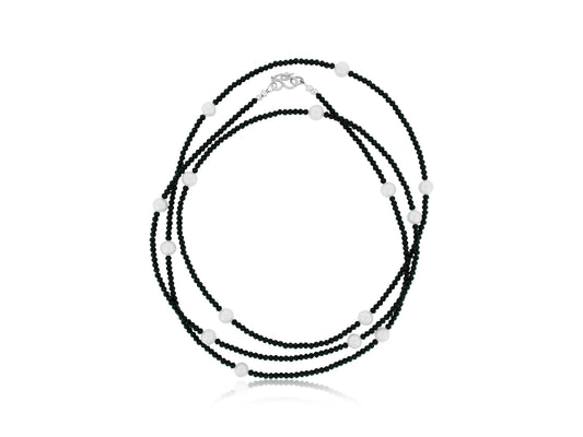 Spinel and Pearl Long Necklace