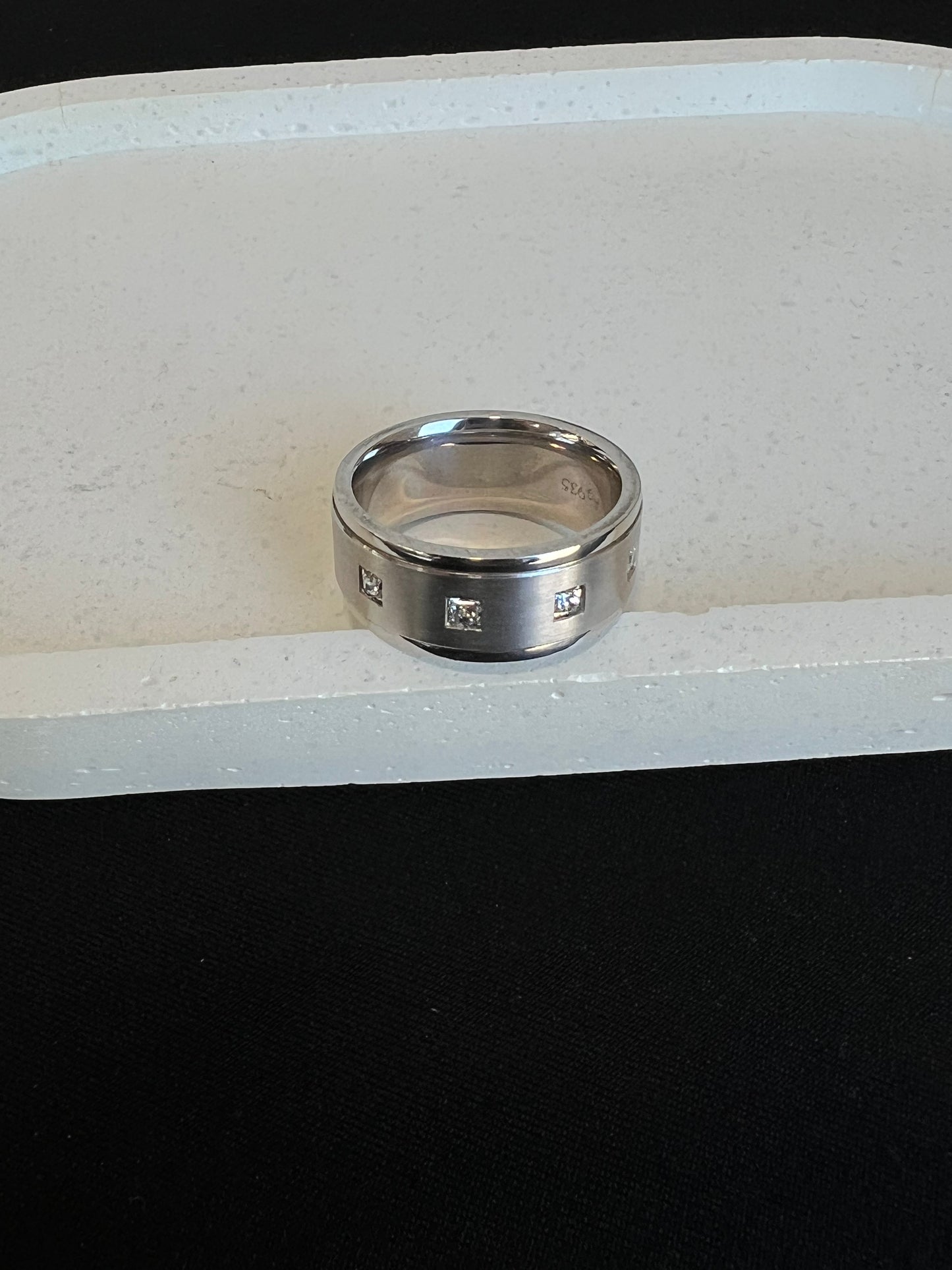 Lab Diamond and Argentium Silver Ring