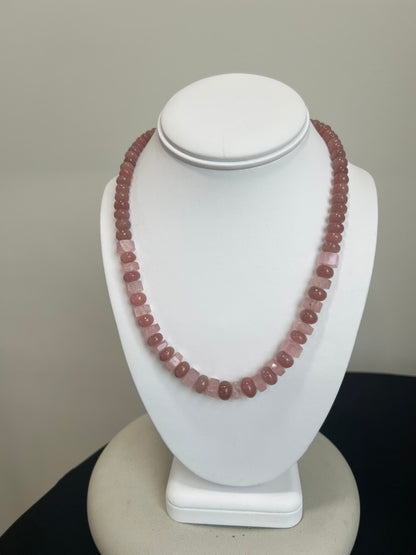 Guava Quartz and Pink Morganite Necklace