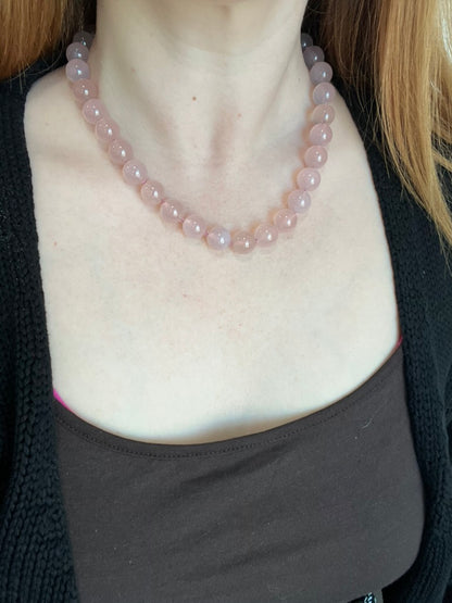 12 mm Pink Morganite on Silk