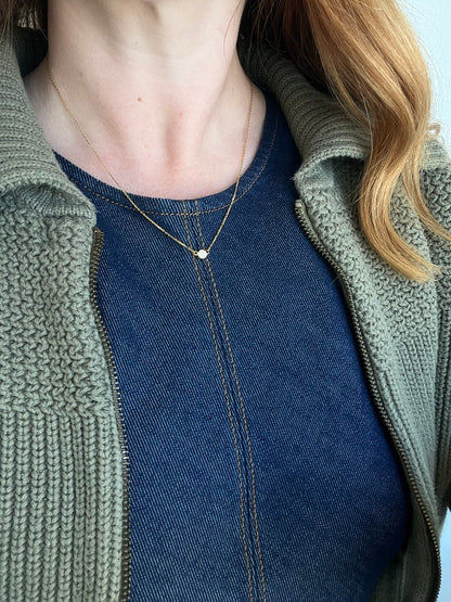 Lab Diamond Bezel Pendant - Yellow Gold