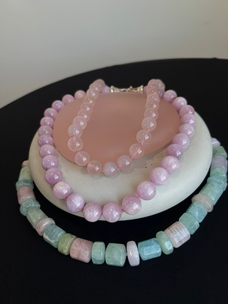12 mm Pink Morganite on Silk