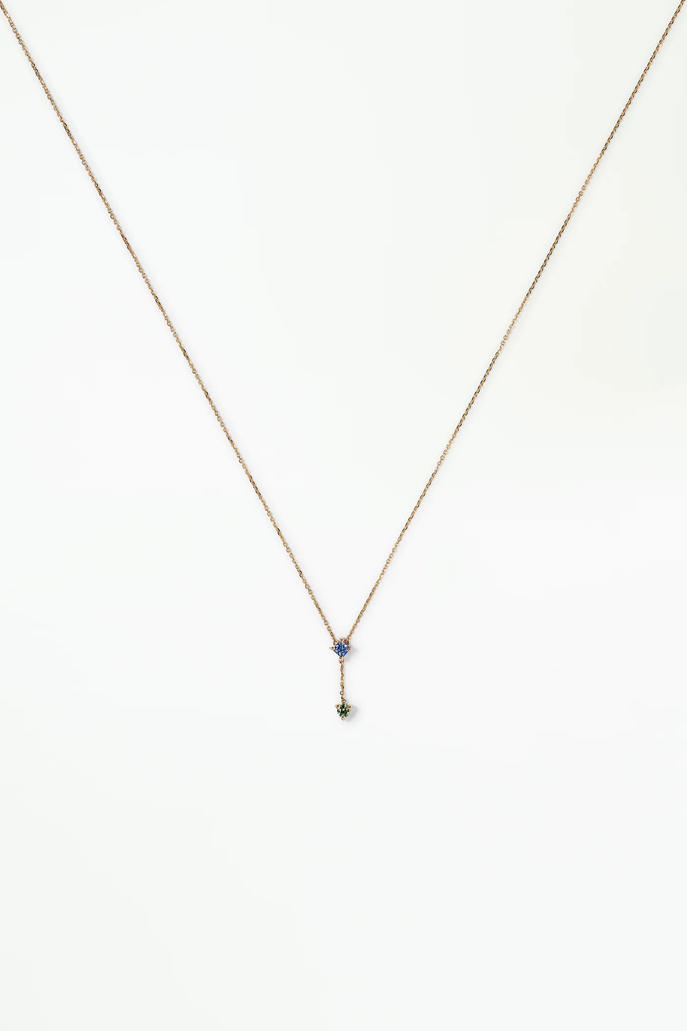 Sapphire and Tourmaline Two Step Necklace