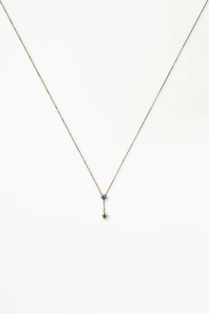 Sapphire and Tourmaline Two Step Necklace