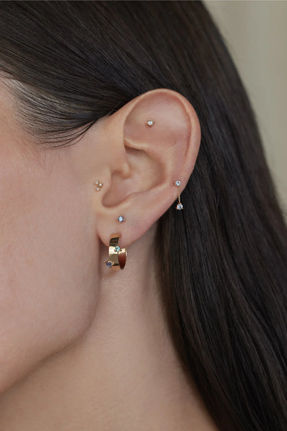 Fancy Sapphire and Tourmaline Bove Hoop Earrings