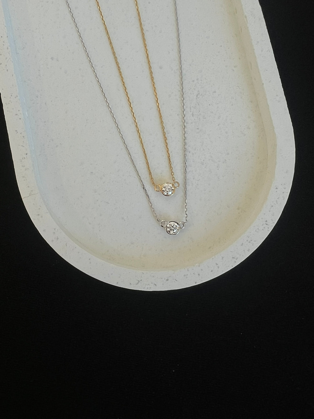 Lab Diamond Bezel Pendant - Yellow Gold
