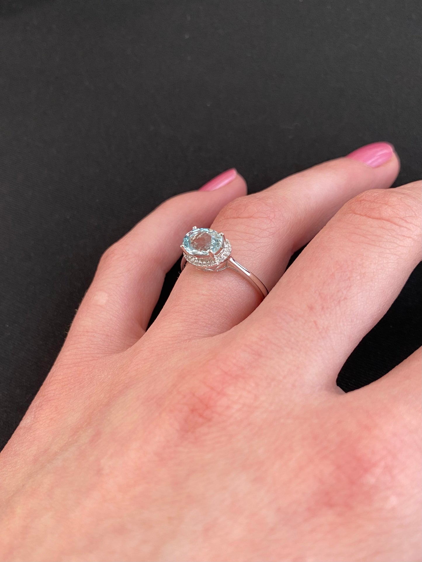 Aquamarine and Diamond Ring