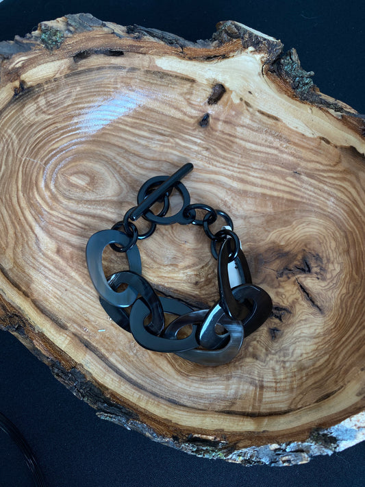 Buffalo horn link bracelet