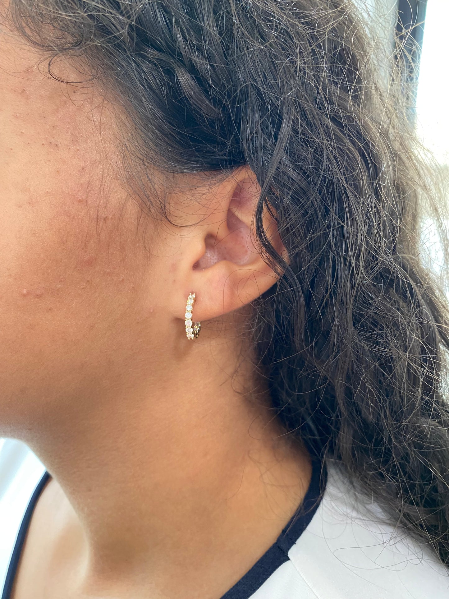 1 carat Lab Diamond Huggie Earrings