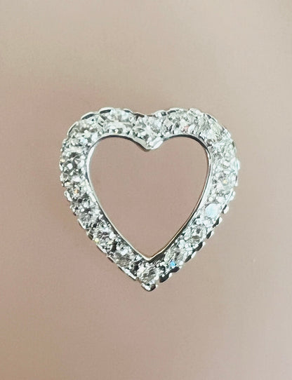 Natural Diamond Open Heart Pendant