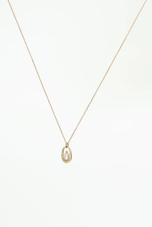 Pearl Droplet Hoop Necklace