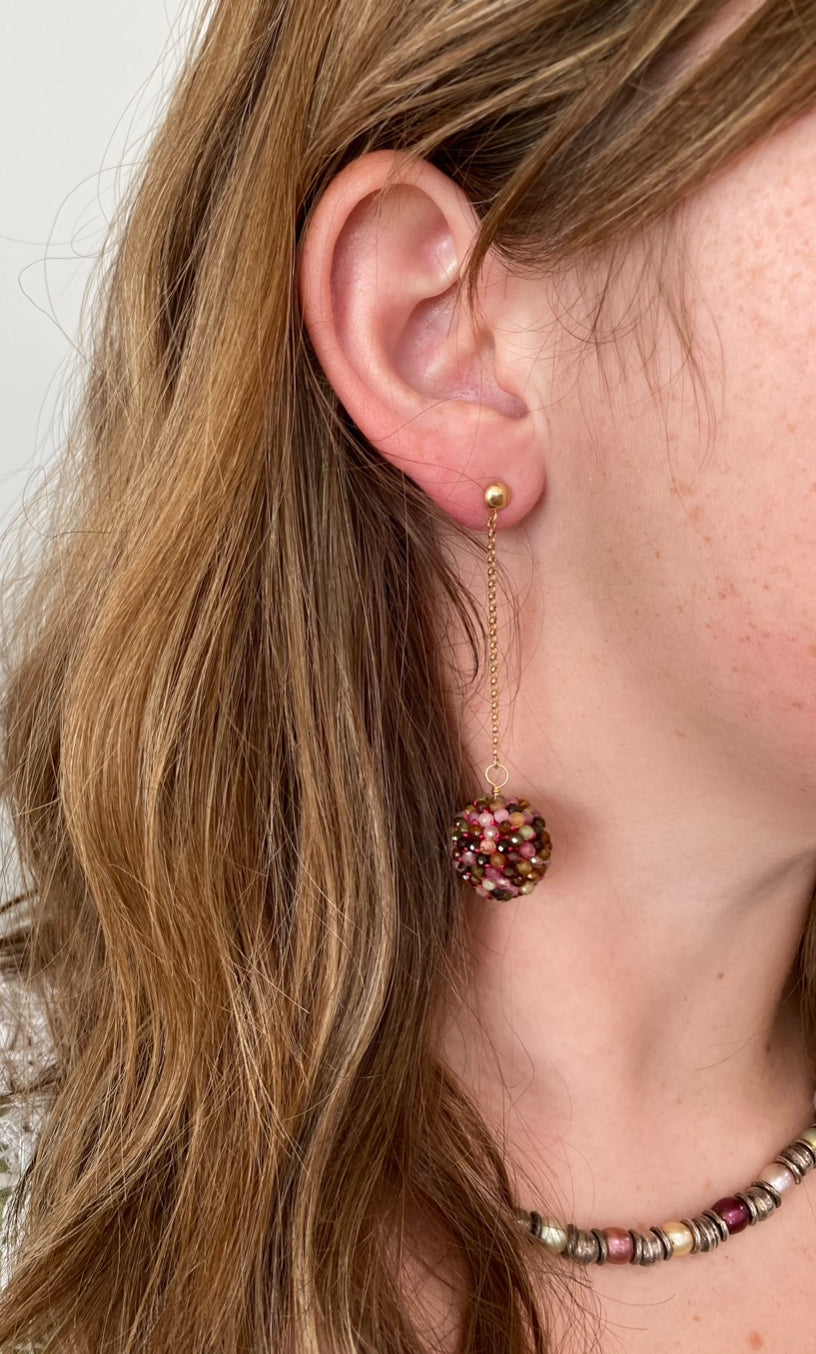 Tourmaline Disco Ball Earrings