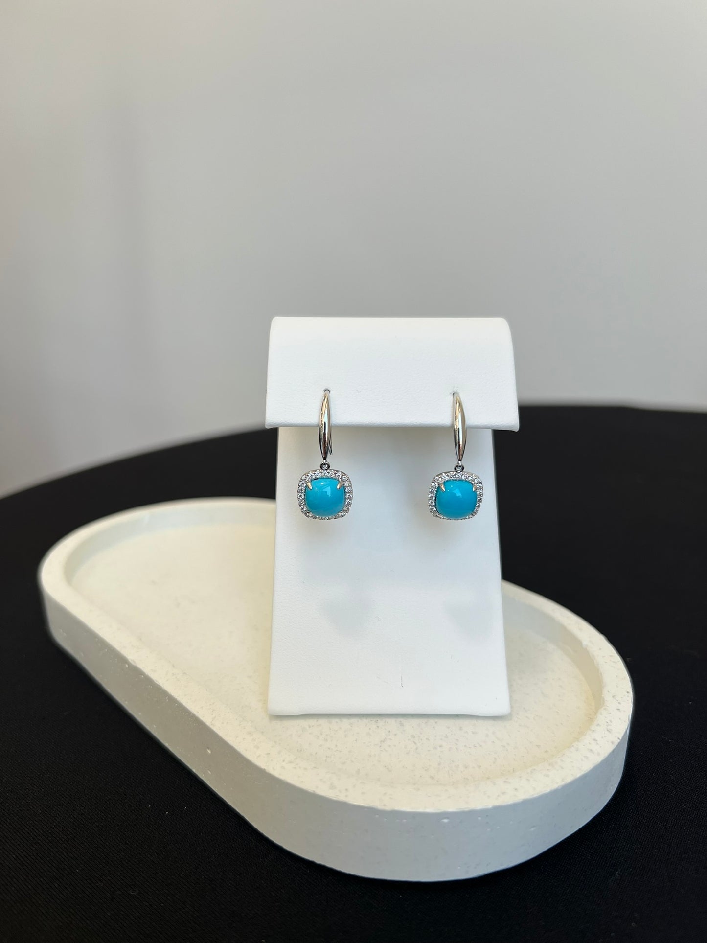 Turquoise and Diamond Drops