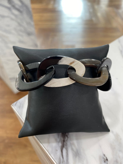 Buffalo horn link bracelet