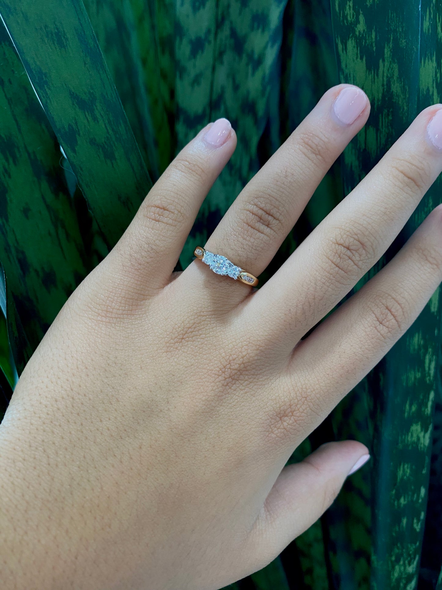 Ladies Estate Diamond Ring with Channel Set Accent