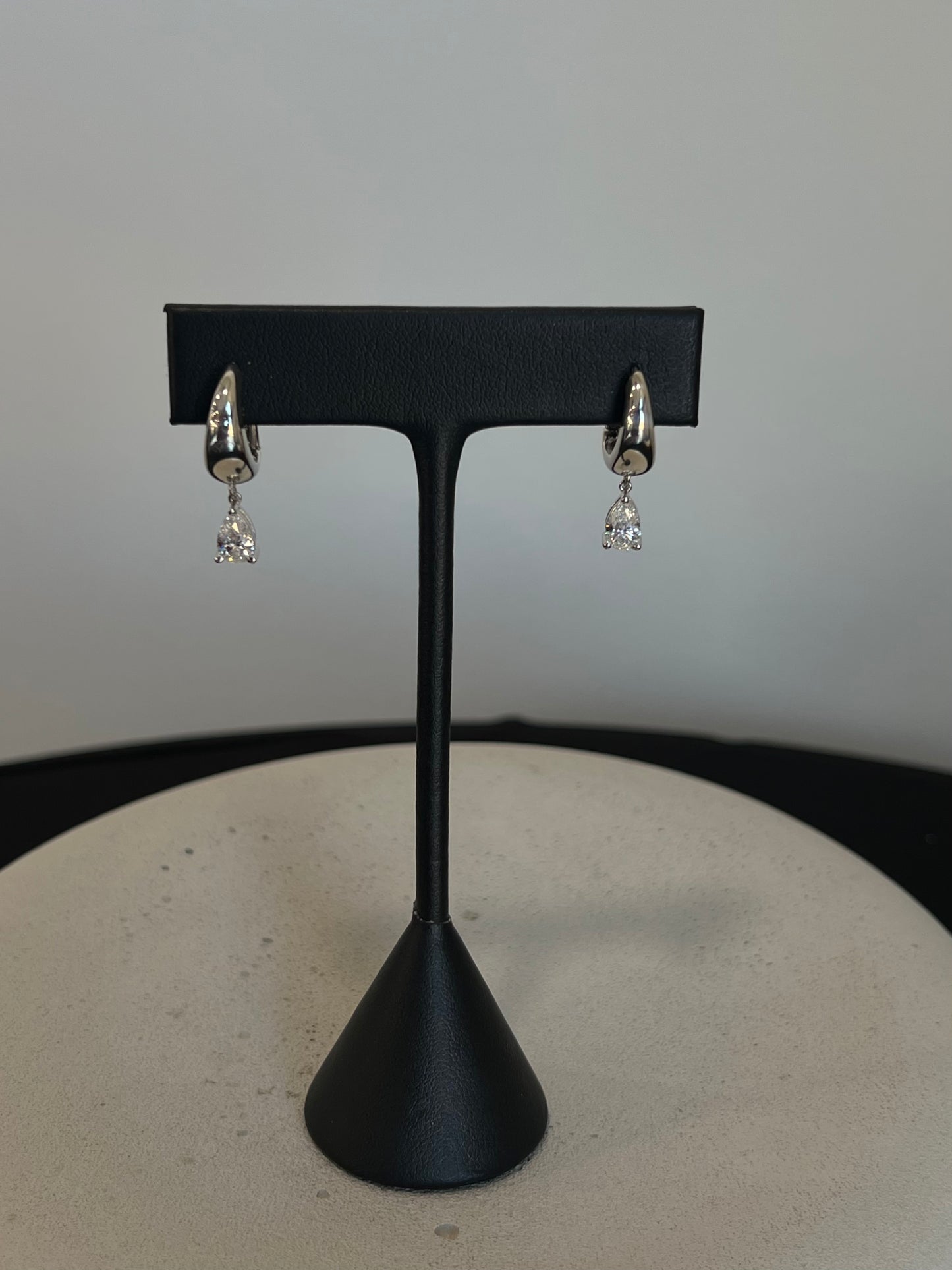 Pear Diamond Hoop Earrings