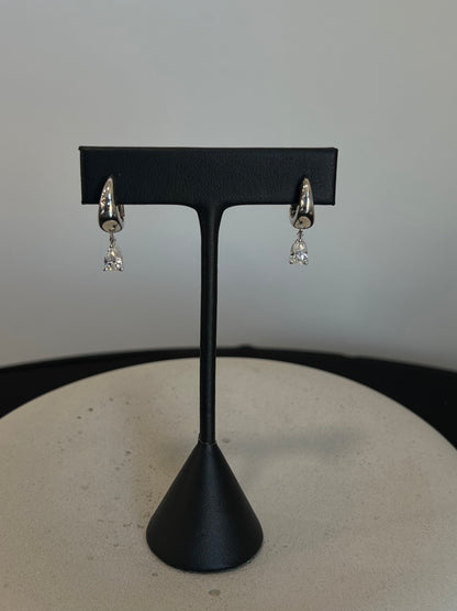 Pear Diamond Hoop Earrings