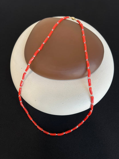 Coral and Labradorite Necklace