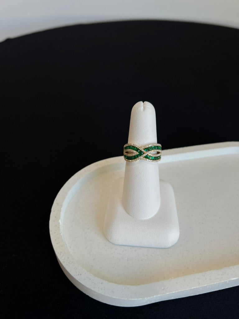 Emerald and Diamond Wrap Ring