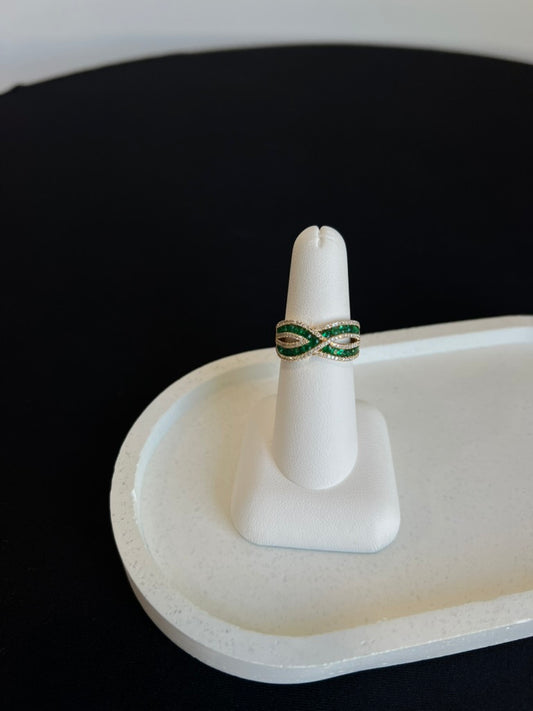 Emerald and Diamond Wrap Ring