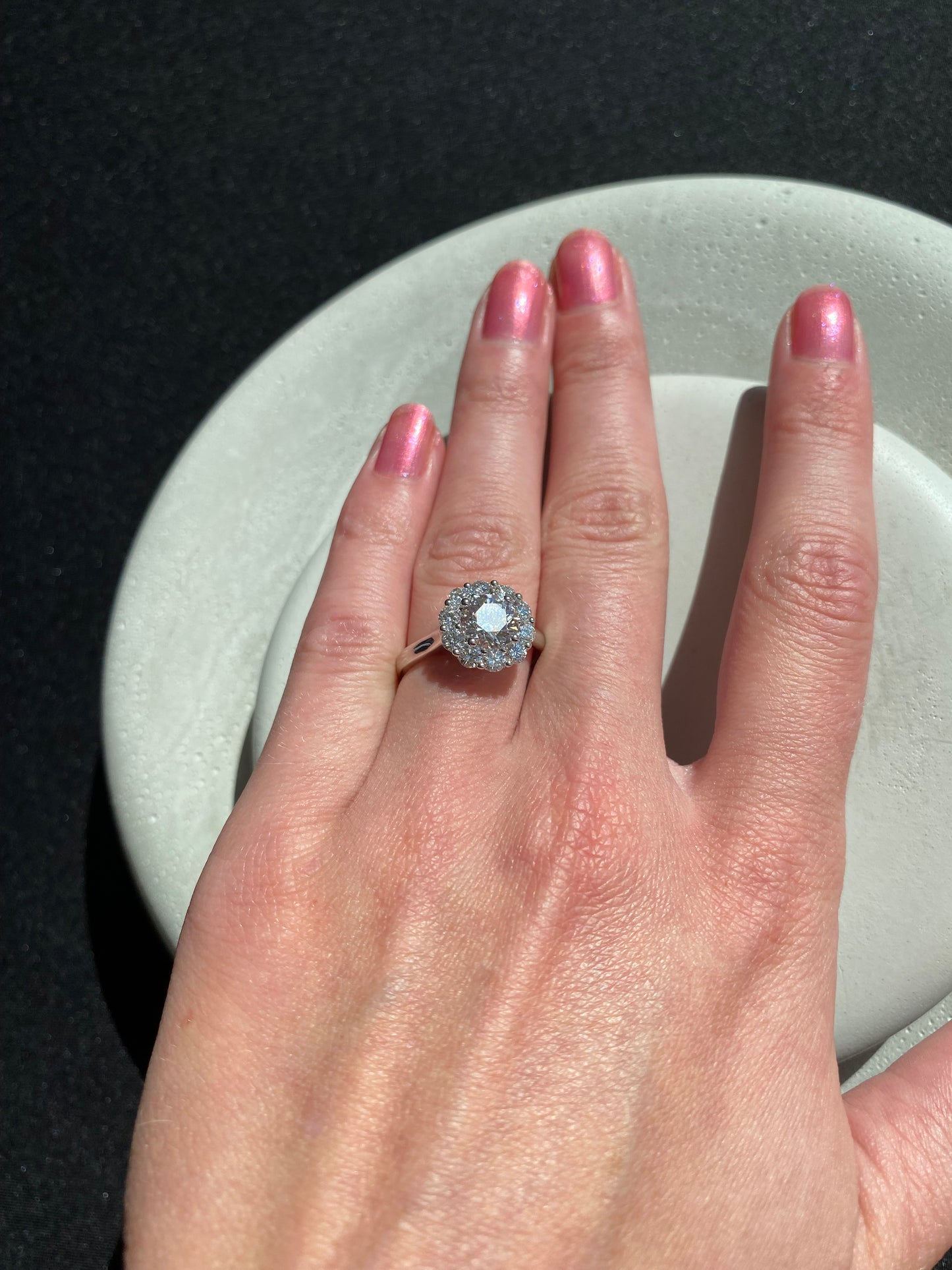 Lab Diamond Round Halo Ring