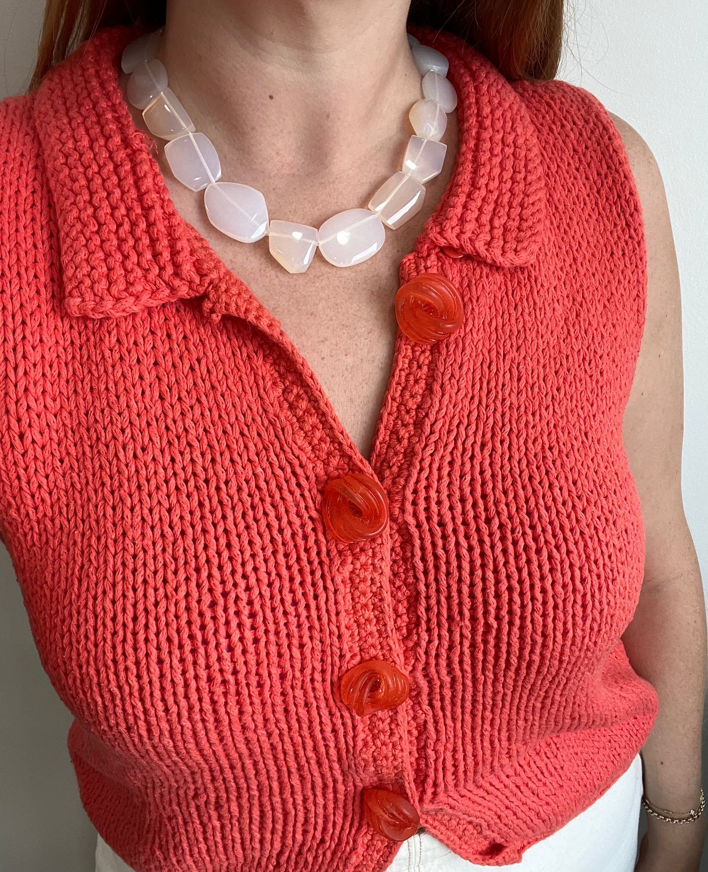 Opal Flat Disc Necklace