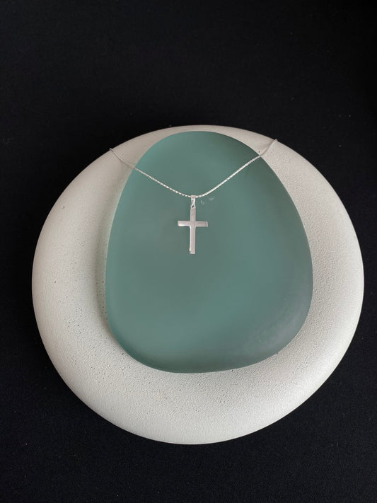 Silver Cross on Italian Chain