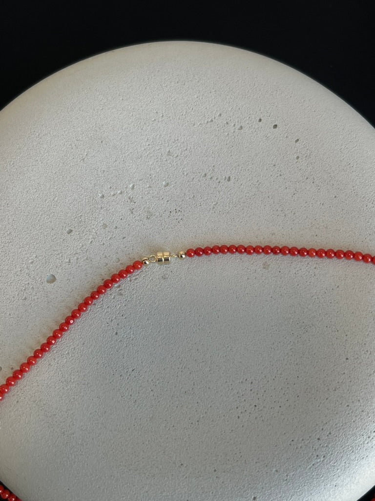 Coral Heart Locket Necklace