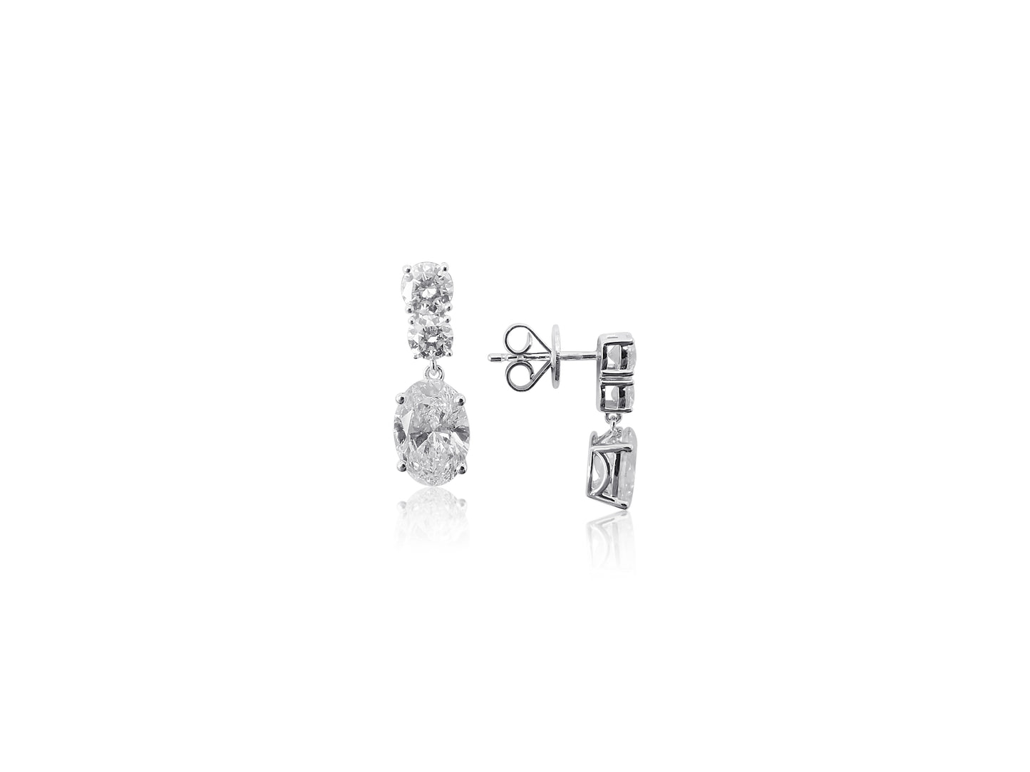 4.07 ct Oval Lab Diamond Drop Earrings