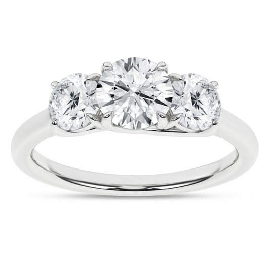 Round Three Stone Lab Diamond Ring