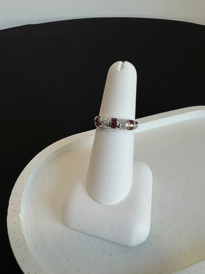 Ruby and Diamond Baguette Ring