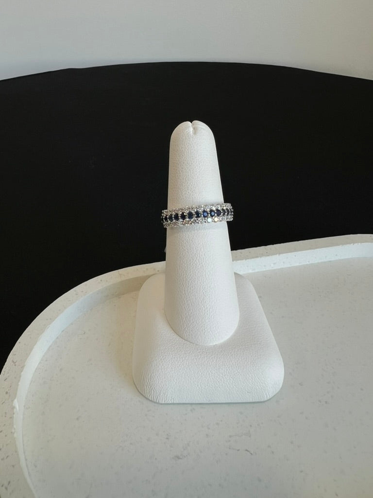 Blue Sapphire and Diamond Ring
