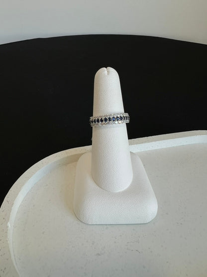 Blue Sapphire and Diamond Ring