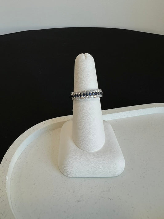 Blue Sapphire and Diamond Ring