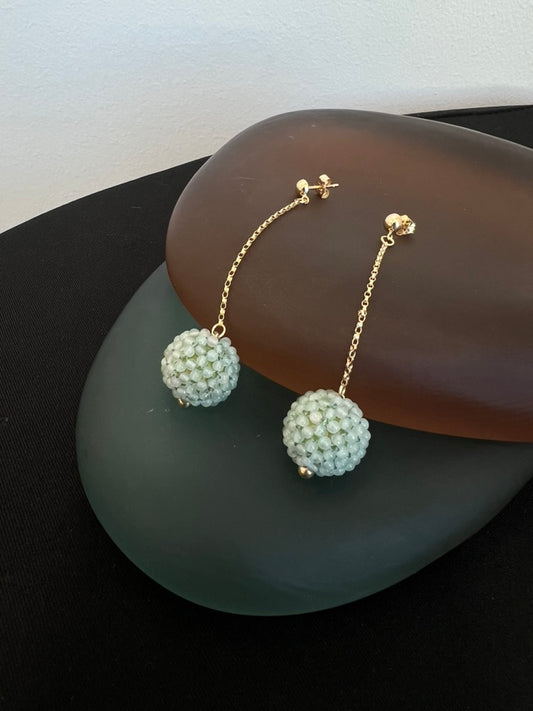 Crocheted Chrysoprase Drops