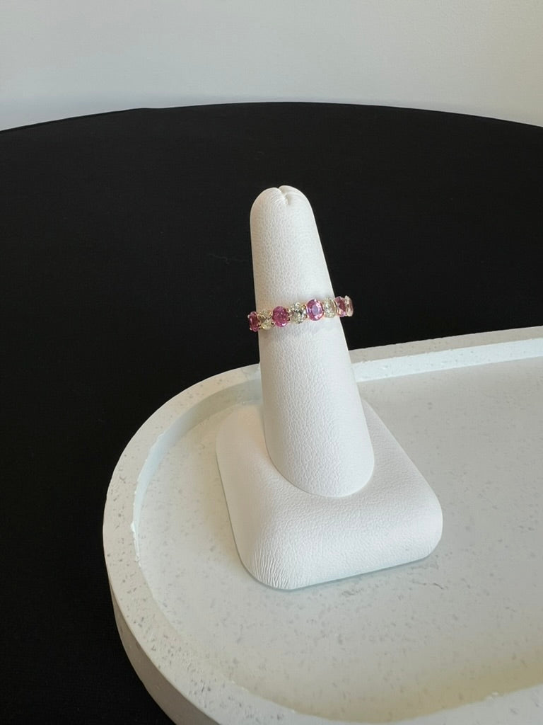 Pink Sapphire and Diamond Ring