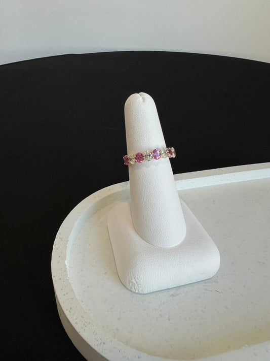 Pink Sapphire and Diamond Ring