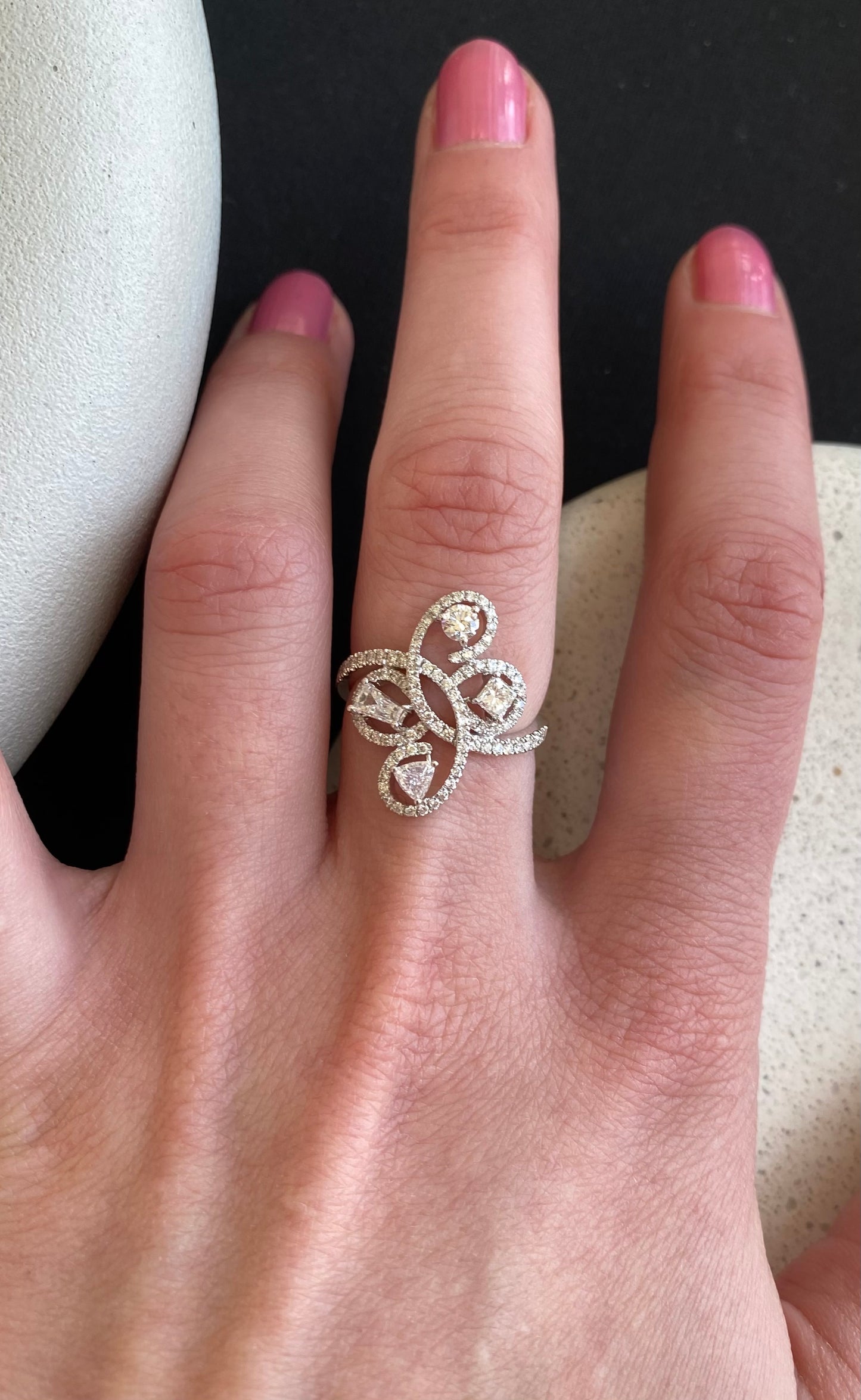 Lace Diamond Cocktail Ring