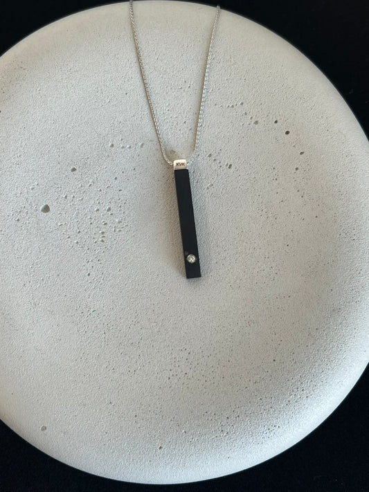 Wyoming Agate and Diamond Pendant