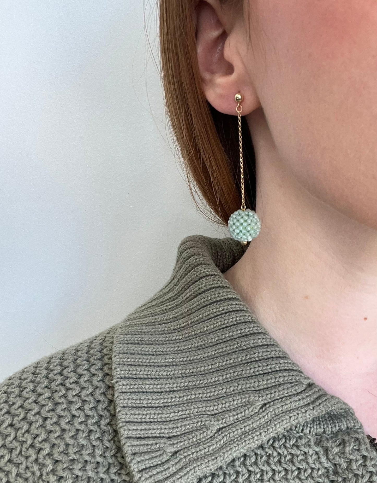 Crocheted Chrysoprase Drops