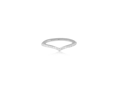 Diamond V White Gold Band