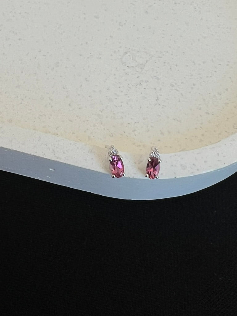 Tourmaline and Diamond Studs