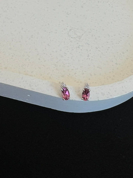 Tourmaline and Diamond Studs