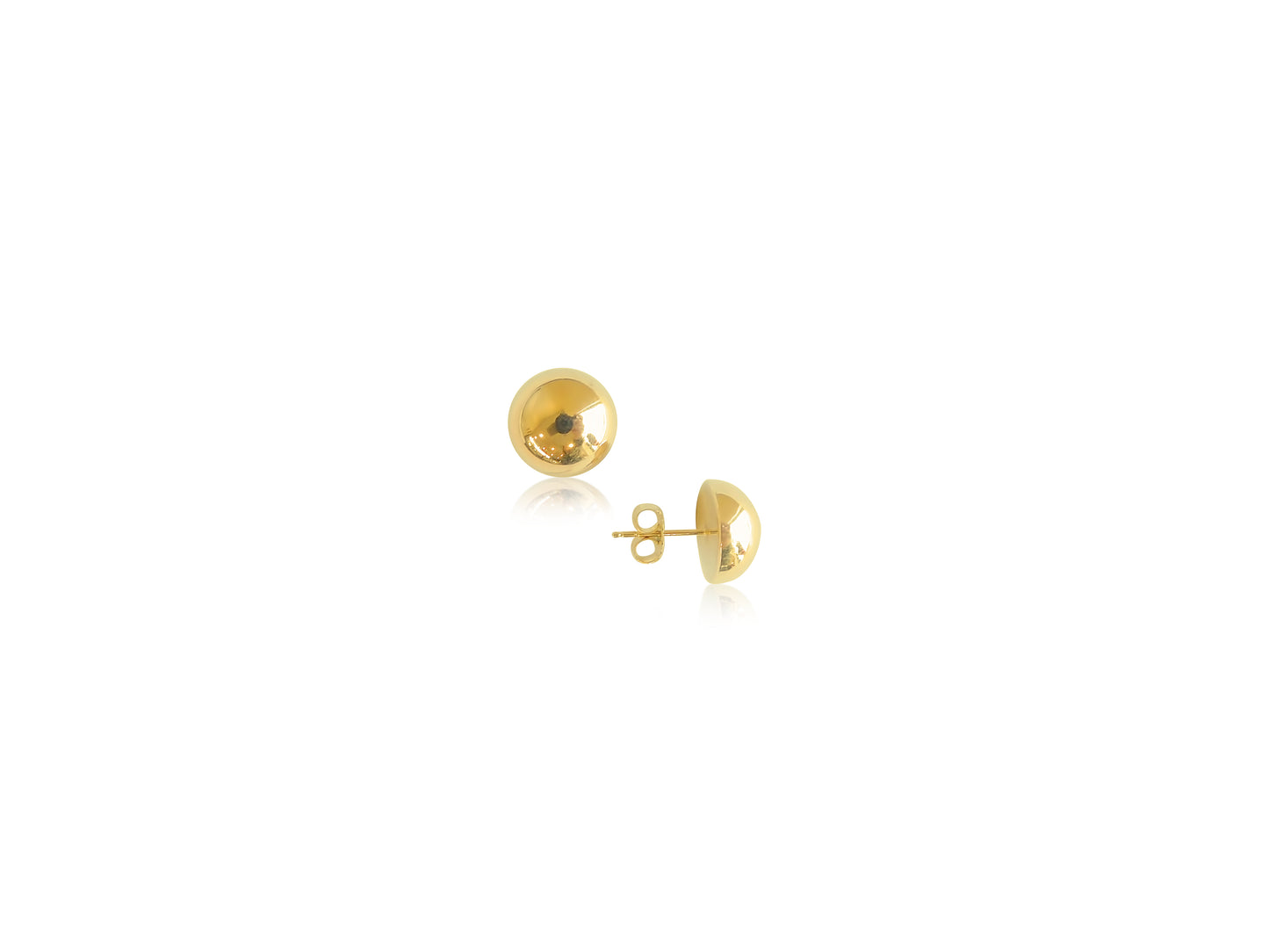 Gold Ball Disc Earrings