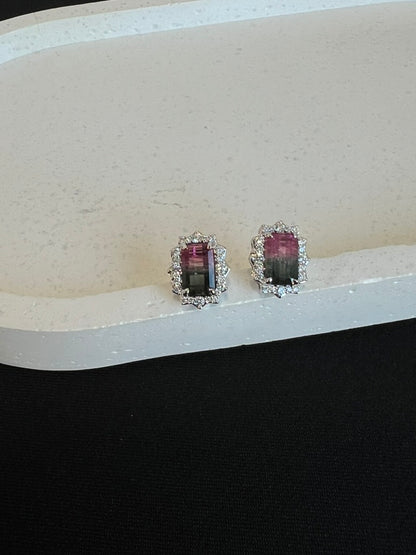 Watermelon Tourmaline Earrings