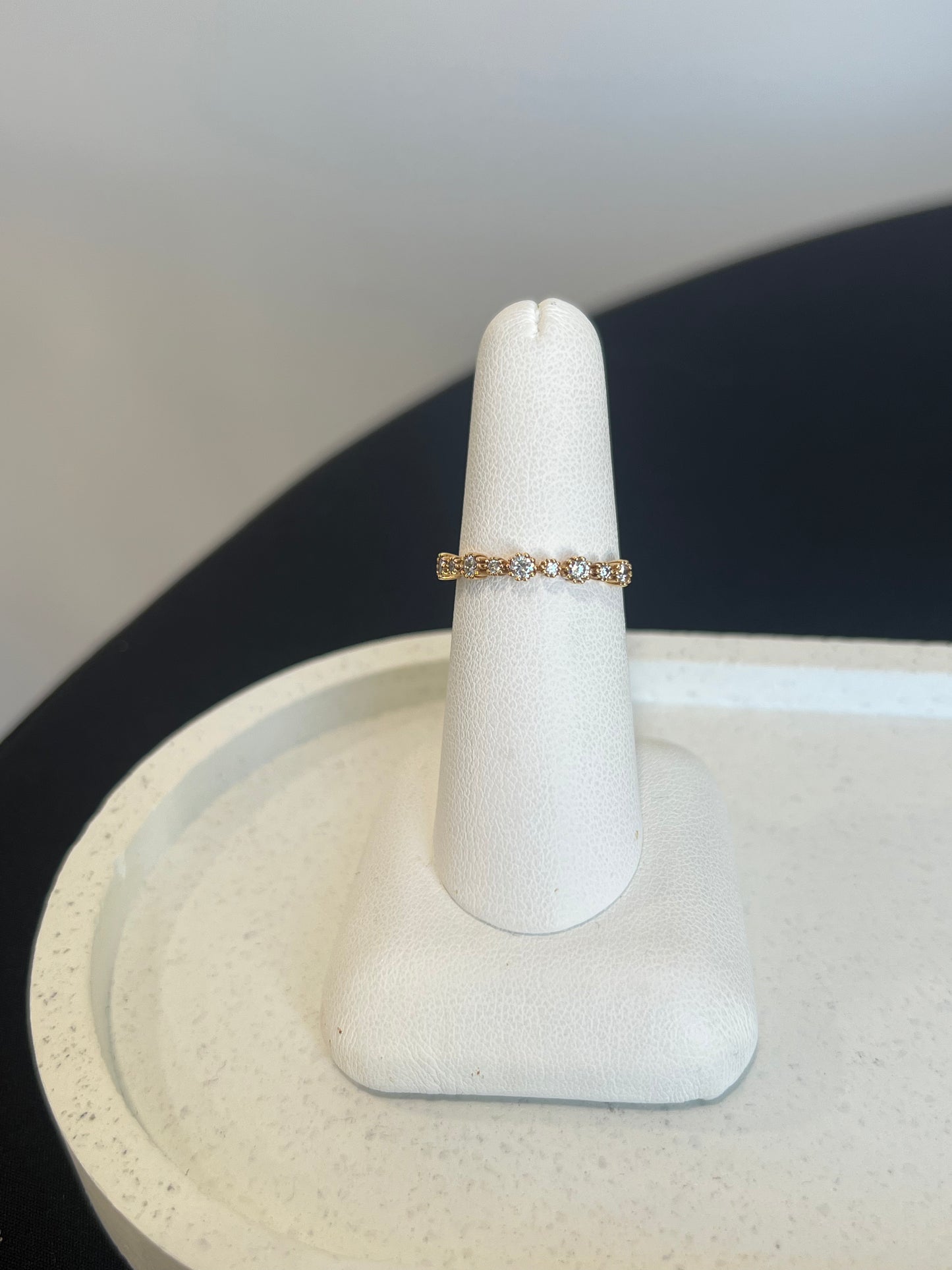 Diamond Flower Band - Rose Gold