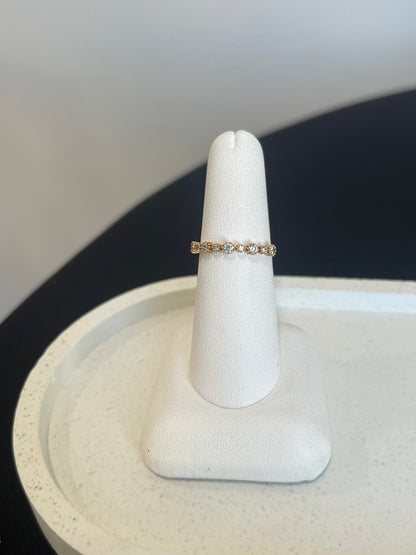 Diamond Flower Band - Rose Gold