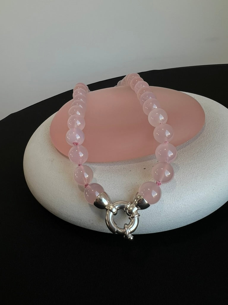 12 mm Pink Morganite on Silk