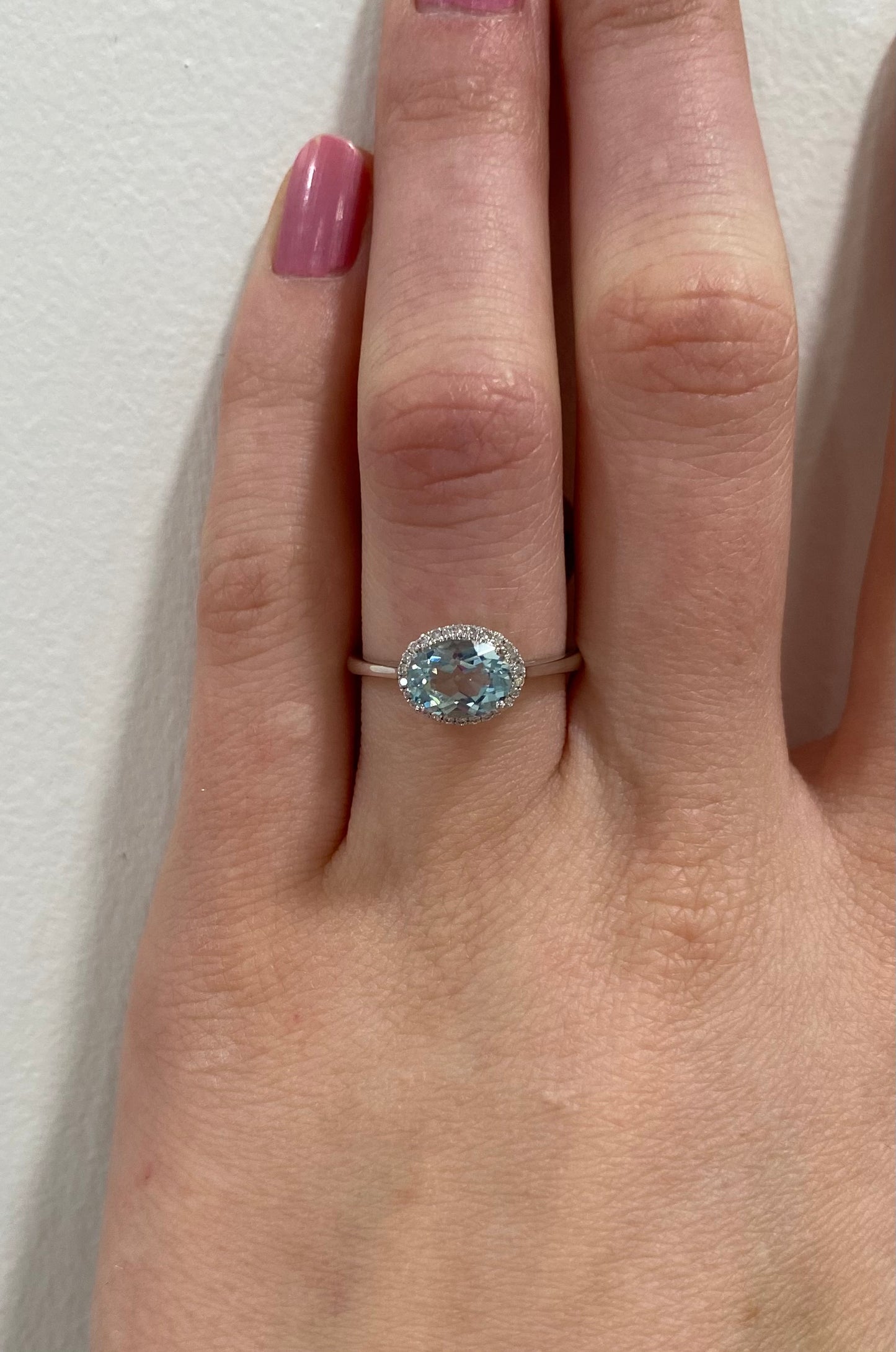 Aquamarine and Diamond Ring